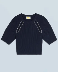 Top Maniche corte con Aperture e Ricami