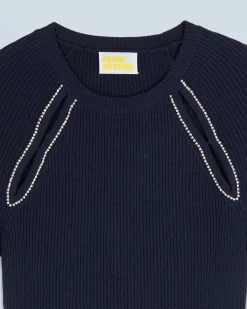 Top Maniche corte con Aperture e Ricami