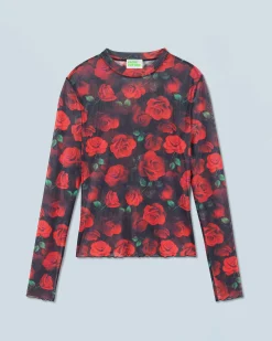 Top Maniche lunghe Mesh