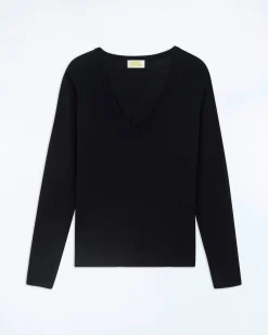 T-Shirt Scollo a V Maniche lunghe