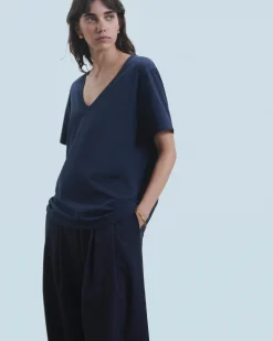 T-shirt Scollo a V Maniche corte