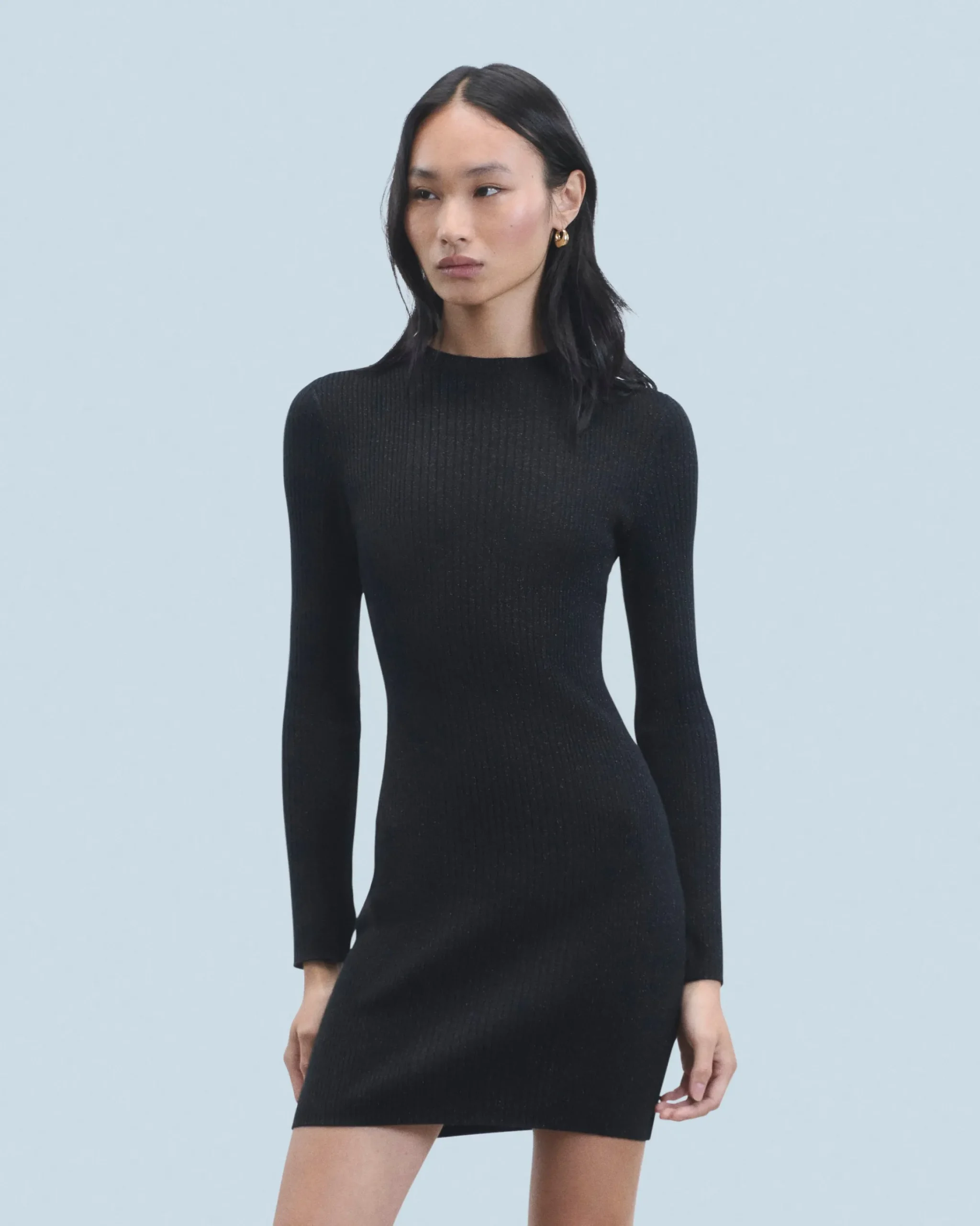 Vestito Corto Maniche lunghe Metallizzato