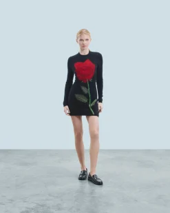 Vestito Corto Maniche lunghe in Cashmere spazzolato