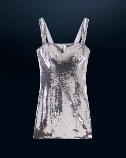 Vestito Corto Spallina Lustrini