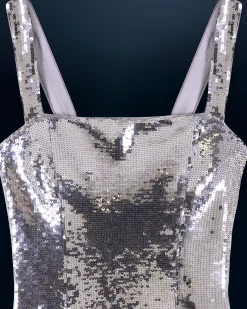 Vestito Corto Spallina Lustrini