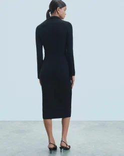 Vestito Lungo Maniche lunghe Collo a polo