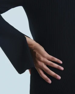 Vestito Lungo Maniche lunghe Collo a polo