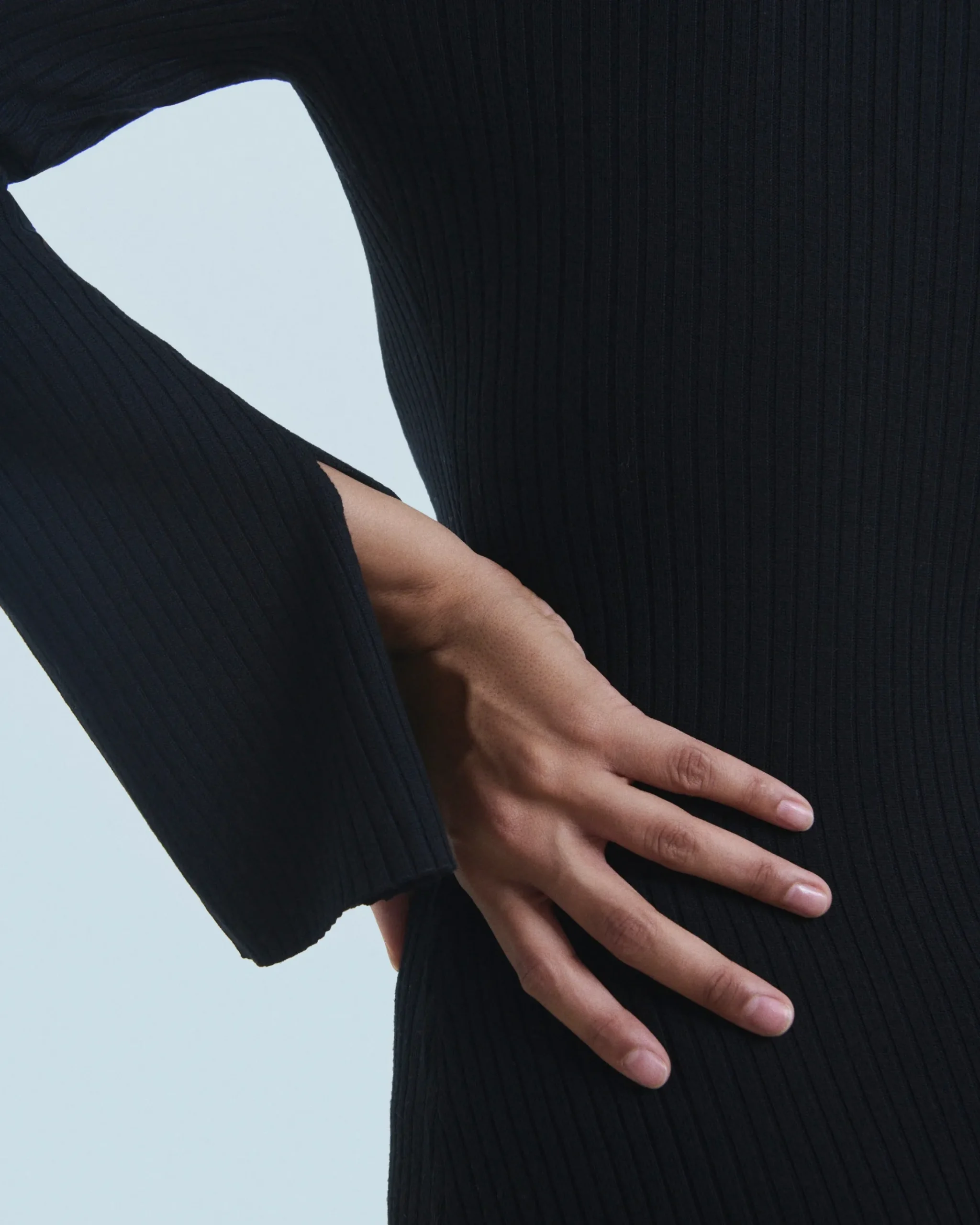 Vestito Lungo Maniche lunghe Collo a polo