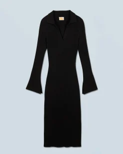 Vestito Lungo Maniche lunghe Collo a polo