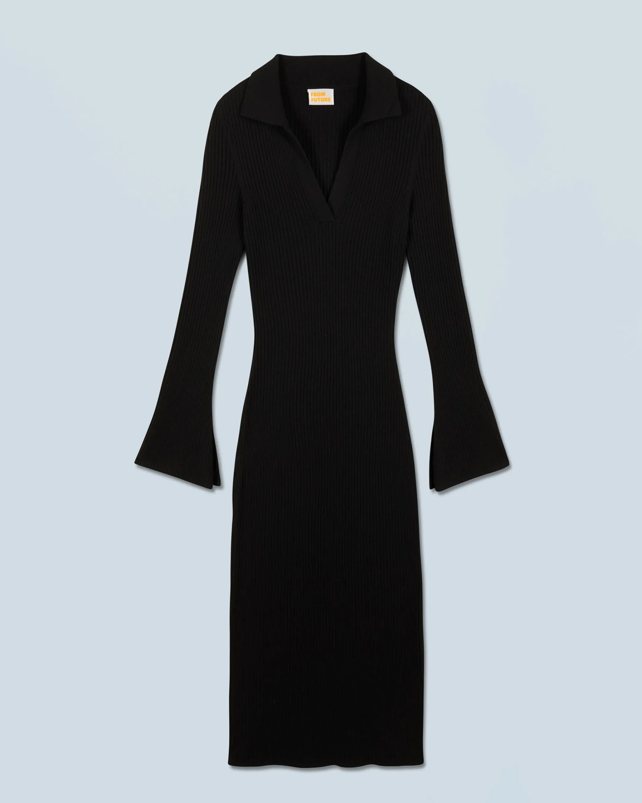 Vestito Lungo Maniche lunghe Collo a polo