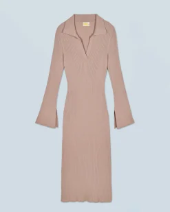 Vestito Lungo Maniche lunghe Collo a polo