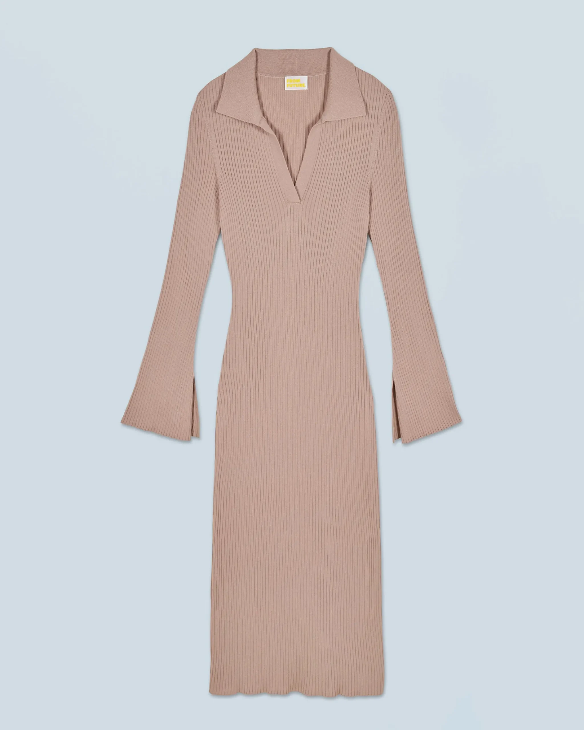 Vestito Lungo Maniche lunghe Collo a polo