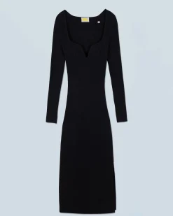 Vestito Lungo Maniche lunghe Scollo a cuore