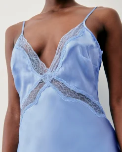 Vestito Lungo Spallina Lila