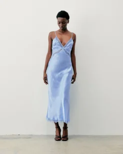 Vestito Lungo Spallina Lila