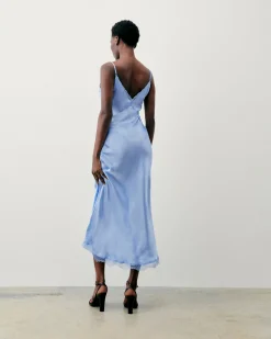 Vestito Lungo Spallina Lila