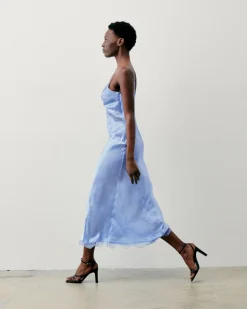 Vestito Lungo Spallina Lila